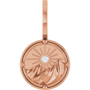 14K Rose Gold 1.5 mm Round Accented Earth Element Pendant Mounting