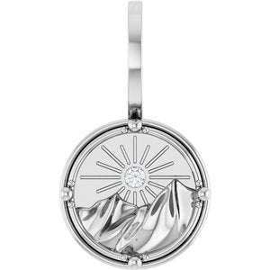 Platinum 1.5 mm Round Accented Earth Element Pendant Mounting