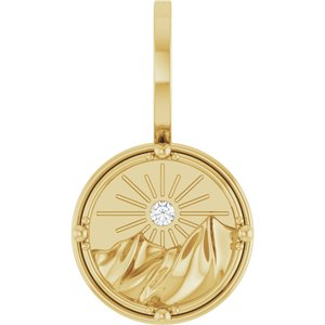 14K Yellow Gold 1.5 mm Round Accented Earth Element Pendant Mounting
