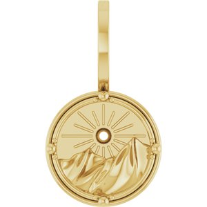 14K Yellow Gold 1.5 mm Round Accented Earth Element Pendant Mounting – image 2