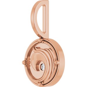 14K Rose Gold 1.5 mm Round Accented Water Element Pendant Mounting – image 4