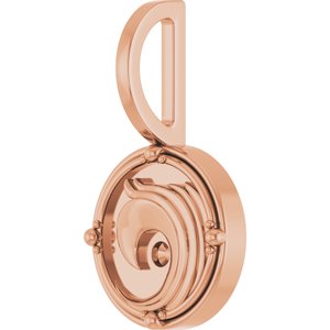 14K Rose Gold 1.5 mm Round Accented Water Element Pendant Mounting – image 5