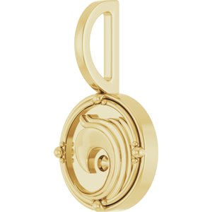 14K Yellow Gold 1.5 mm Round Accented Water Element Pendant Mounting – image 5
