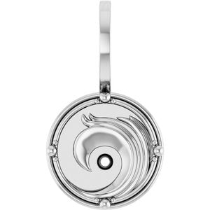 14K White Gold 1.5 mm Round Accented Water Element Pendant Mounting – image 2