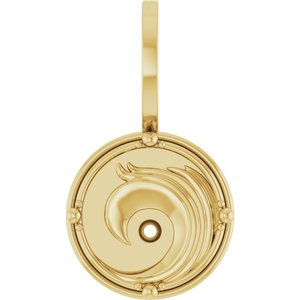 14K Yellow Gold 1.5 mm Round Accented Water Element Pendant Mounting – image 2
