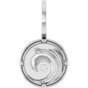 Platinum 1.5 mm Round Accented Water Element Pendant Mounting