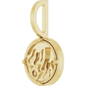 14K Yellow Gold 1.5 mm Round Accented Fire Element Pendant Mounting – image 5