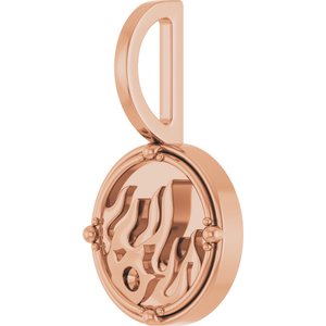 14K Rose Gold 1.5 mm Round Accented Fire Element Pendant Mounting – image 5