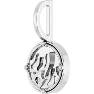 Sterling Silver 1.5 mm Round Accented Fire Element Pendant Mounting – image 4