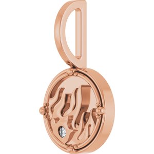 14K Rose Gold 1.5 mm Round Accented Fire Element Pendant Mounting – image 4