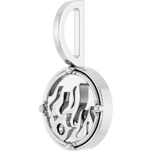 Sterling Silver 1.5 mm Round Accented Fire Element Pendant Mounting – image 5