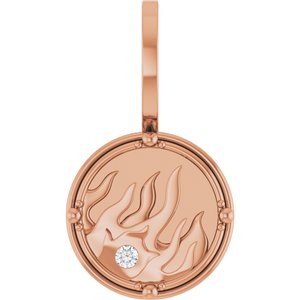 14K Rose Gold 1.5 mm Round Accented Fire Element Pendant Mounting