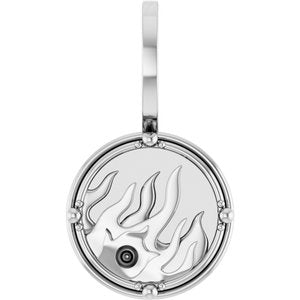 Platinum 1.5 mm Round Accented Fire Element Pendant Mounting – image 2