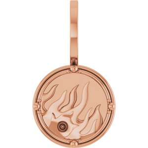 14K Rose Gold 1.5 mm Round Accented Fire Element Pendant Mounting – image 2