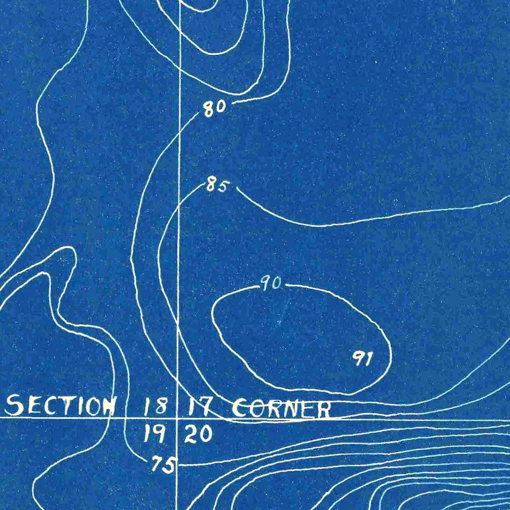 Vintage Oliver Lake, IN Map 1925