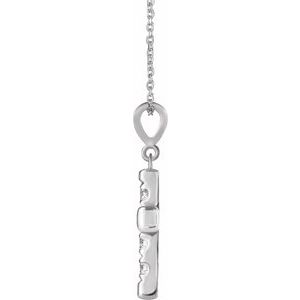 Sterling Silver 1/4 CTW Natural Diamond French-Set Cross 16-18" Necklace