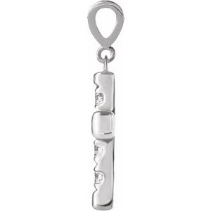 Sterling Silver 1/2 CTW Natural Diamond French-Set Cross Pendant