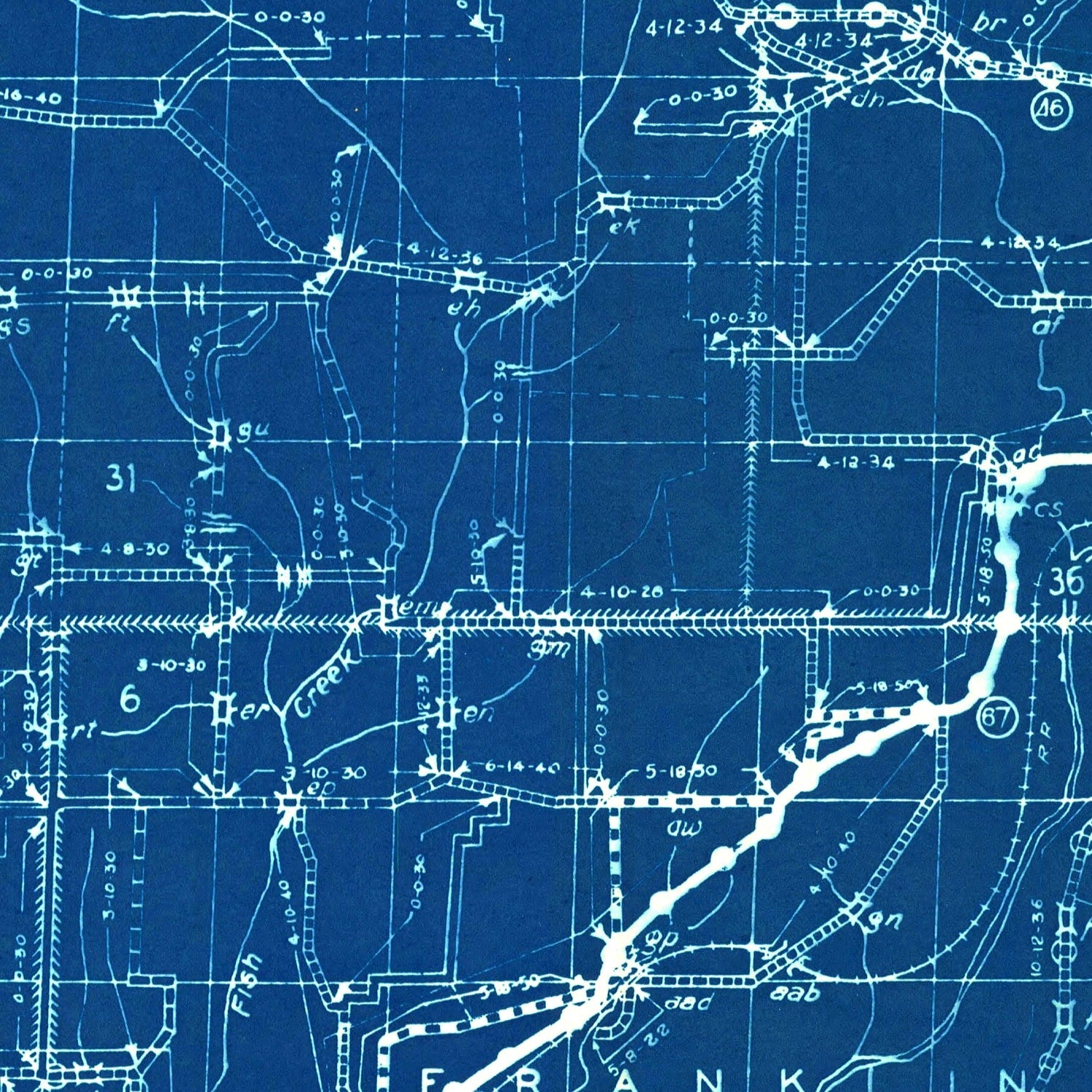 Vintage Map of Owen County, Indiana 1936