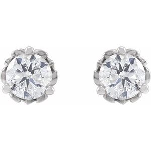 14K White Gold 1/3 CTW Natural Diamond Vintage-Inspired Earrings