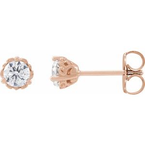 14K Rose Gold 1/3 CTW Natural Diamond Vintage-Inspired Earrings