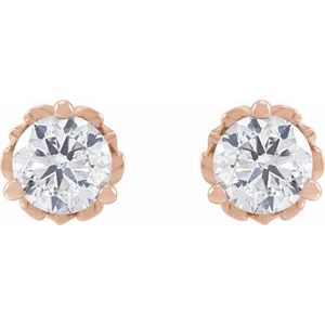 14K Rose Gold 1/3 CTW Natural Diamond Vintage-Inspired Earrings