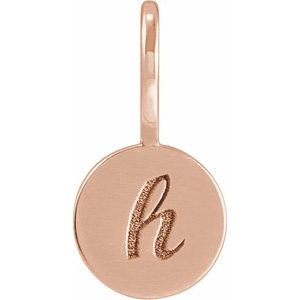 14K Rose Gold Engravable Disc Charm/Pendant – image 4