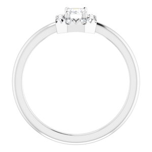 Platinum Natural White Sapphire & 1/8 CTW Natural Diamond French-Set Halo-Style Ring