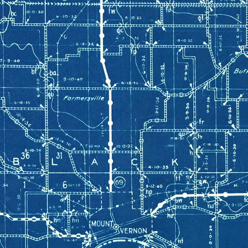 Vintage Map of Posey County, Indiana 1936