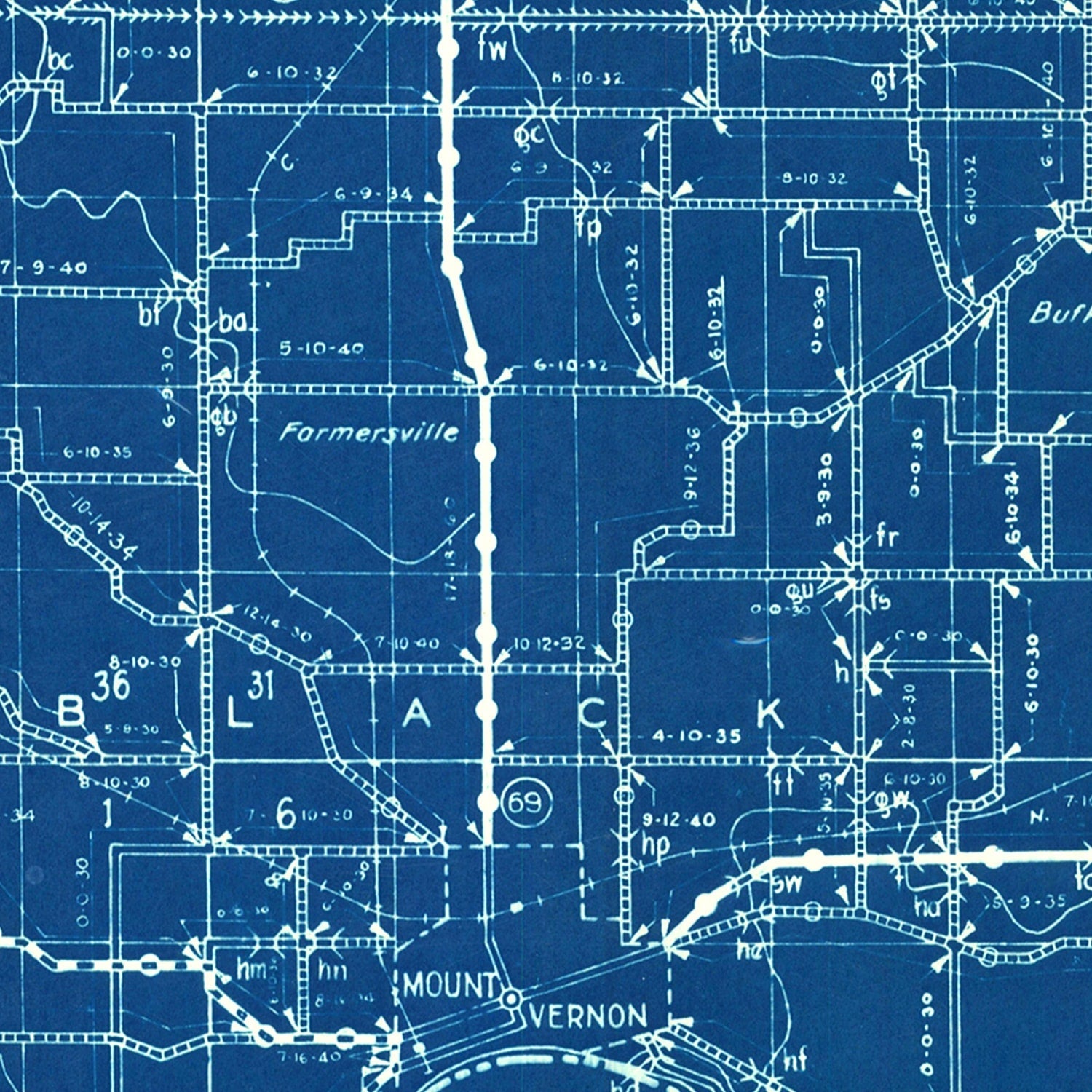 Vintage Map of Posey County, Indiana 1936
