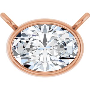 14K Rose 3/4 CT Lab-Grown Diamond Necklace Center