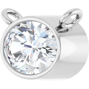 14K White 3/4 CT Lab-Grown Diamond Necklace Center