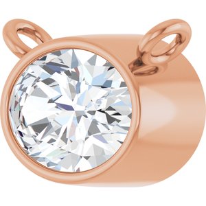 14K Rose 3/4 CT Lab-Grown Diamond Necklace Center