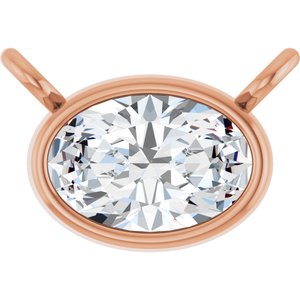 14K Rose 1/3 CT Lab-Grown Diamond Necklace Center