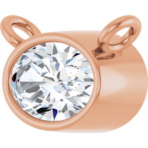14K Rose 1/3 CT Lab-Grown Diamond Necklace Center