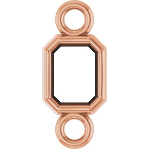 18K Rose Gold 4x3 mm Emerald Bezel-Set Link