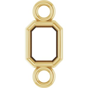 10K Yellow Gold 4x3 mm Emerald Bezel-Set Link
