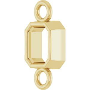 10K Yellow Gold 4x3 mm Emerald Bezel-Set Link