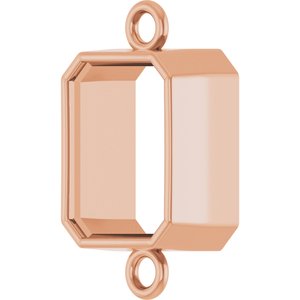 18K Rose Gold 8x6 mm Emerald Bezel-Set Link