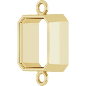 10K Yellow Gold 8x6 mm Emerald Bezel-Set Link