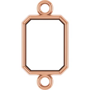 14K Rose Gold 8x6 mm Emerald Bezel-Set Link