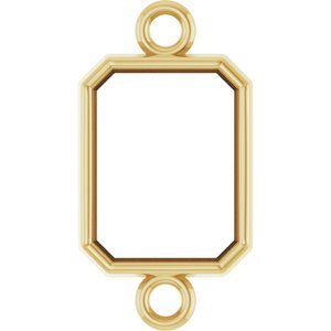 10K Yellow Gold 8x6 mm Emerald Bezel-Set Link