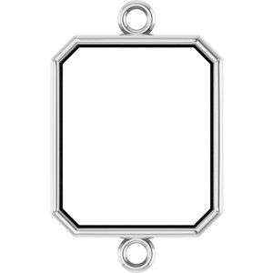 Platinum 12x10 mm Emerald Bezel-Set Link