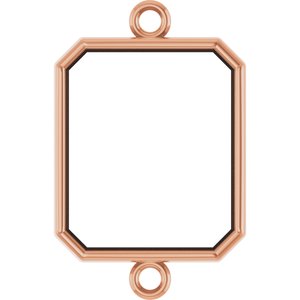 18K Rose Gold 12x10 mm Emerald Bezel-Set Link