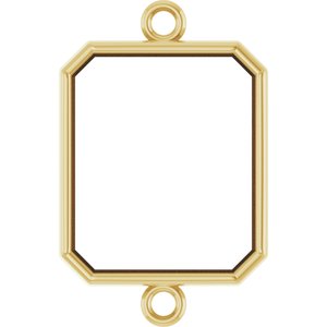 14K Yellow Gold 12x10 mm Emerald Bezel-Set Link