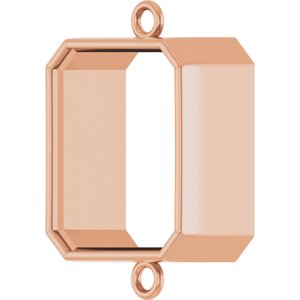 14K Rose Gold 12x10 mm Emerald Bezel-Set Link