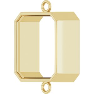 14K Yellow Gold 12x10 mm Emerald Bezel-Set Link