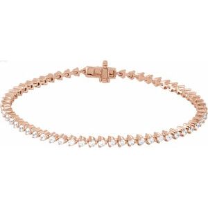 14K Rose Gold 2 CTW Natural Diamond 7 1/4" Line Bracelet