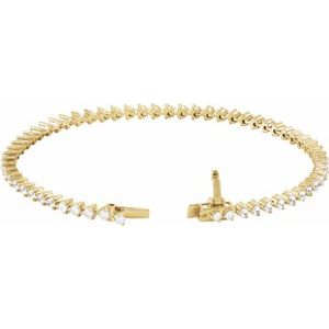14K Yellow Gold 3 CTW Lab-Grown Diamond 7 1/4" Line Bracelet – image 3