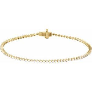14K Yellow Gold 1 1/2 CTW Lab-Grown Diamond 7 1/4" Line Bracelet