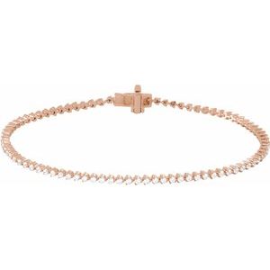 14K Rose 1 1/2 CTW Natural Diamond 7 1/4" Line Bracelet